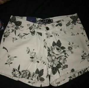 NEW White Floral Shorts with Rhinestones!